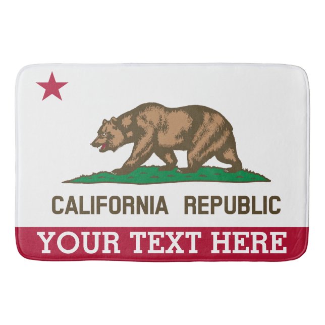 Personalized Flag of California Republic Bath Mat (Front)