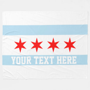 Personalized Flag of Chicago Fleece Blanket