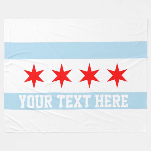 Personalized Flag of Chicago Fleece Blanket