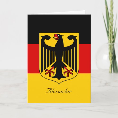 Personalized Flag of Germany with Coat of Arms Card