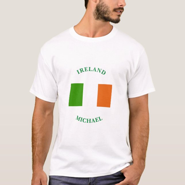 Personalized Flag of Ireland T-Shirt (Front)