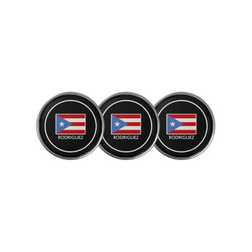 Personalized Flag of Puerto Rico Golf Ball Marker