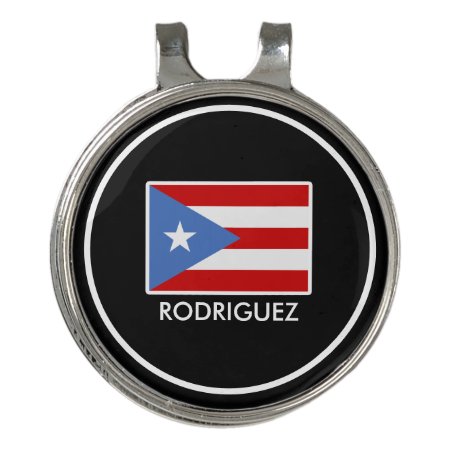 Personalized, Flag Of Puerto Rico Golf Hat Clip