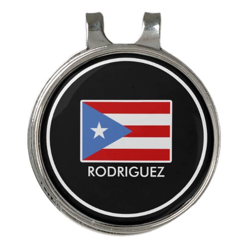 Personalized Flag of Puerto Rico Golf Hat Clip
