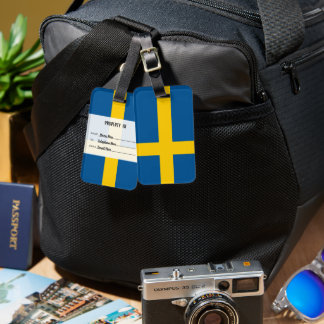 Personalized Flag Of Sweden Luggage Tag