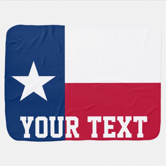 Personalized Flag of Texas Baby Blanket (Horizontal)