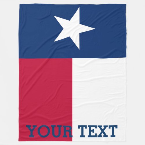 Personalized Flag of Texas Fleece Blanket