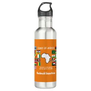Personalized FLAGS OF AFRICA Orange Stainless Steel Water Bottle