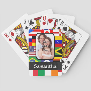 Personalized flags of the world poker cards