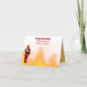 Personalized Flame Firefighter Retirement Thank Letterpress Thank You Card