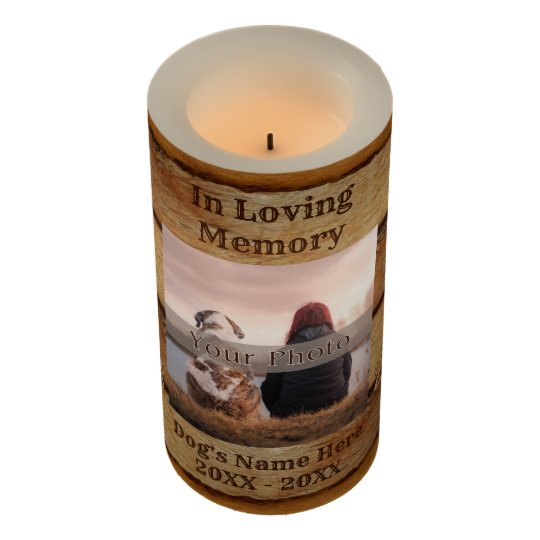 Personalized Flameless Memorial Candles for Dog
