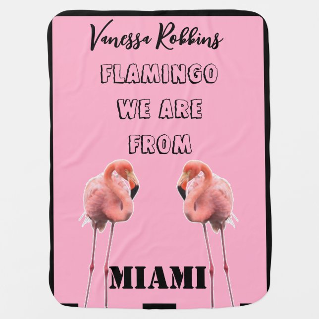 Personalized FLAMENCO Baby Girl Blanket (Front)