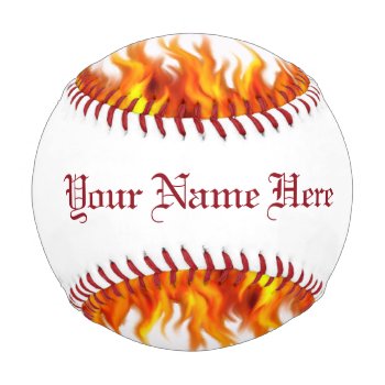 Personalized Flaming Baseball by Suckerz at Zazzle