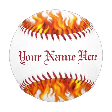 Personalized Flaming Baseball