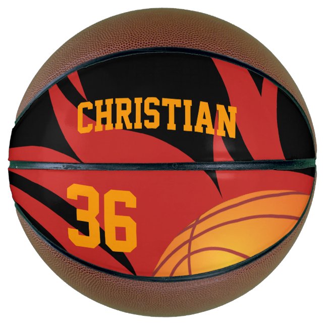 Personalized Flaming basketball (Front)