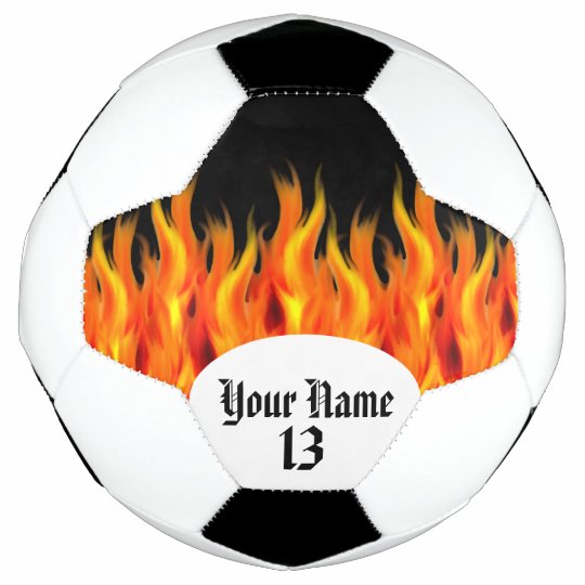 personalized flaming soccer ball