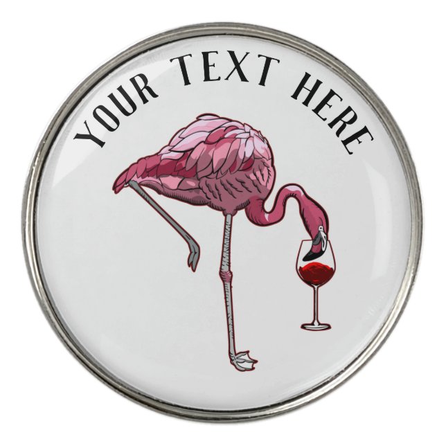Personalized Flamingo Birthday Novelty Gifts Golf Ball Marker (Front)