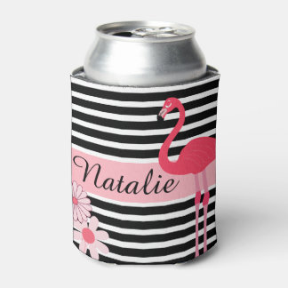 Personalized Flamingo Can Cooler