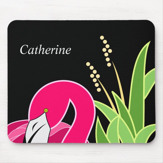 Personalized Flamingo Design Mouse Pad (Front)