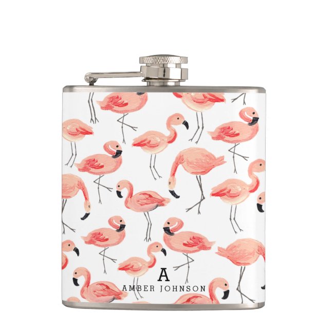 Personalized Flamingo Flask (Front)