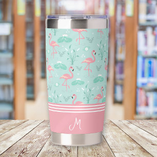 Personalized Flamingo Gift Monogram Insulated Tumbler