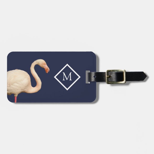 Personalized Flamingo Luggage Tag (Front Horizontal)