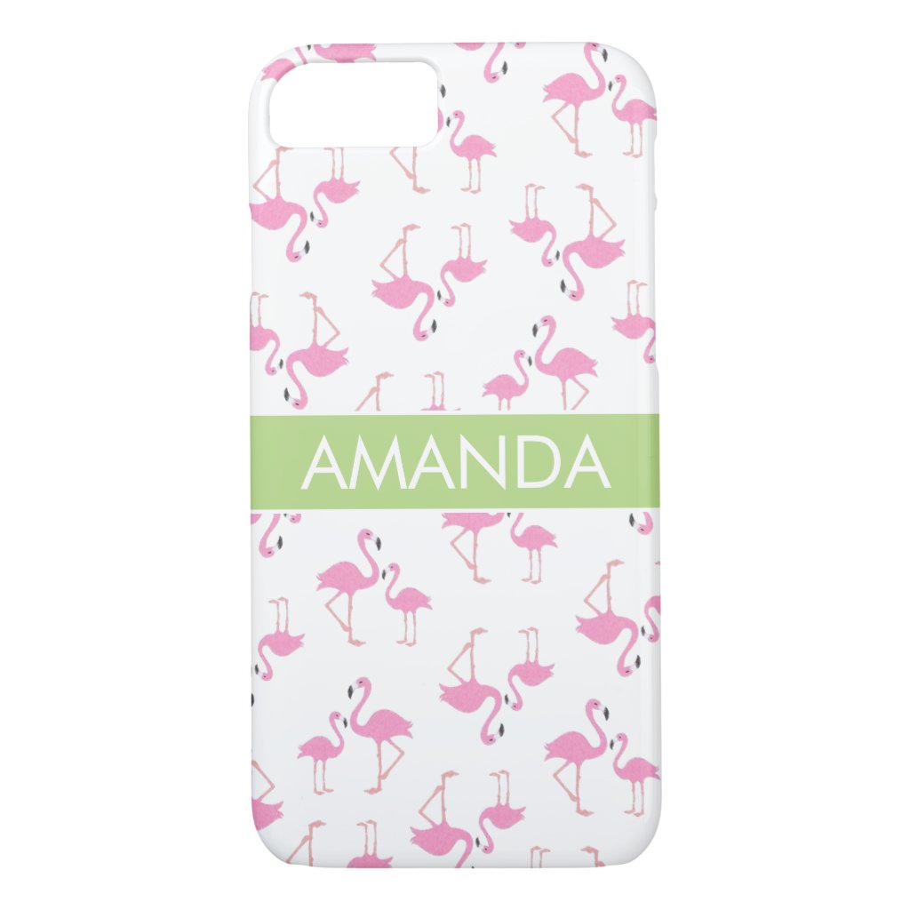 Personalized Flamingo Mom and Baby iPhone 8/7 Case
