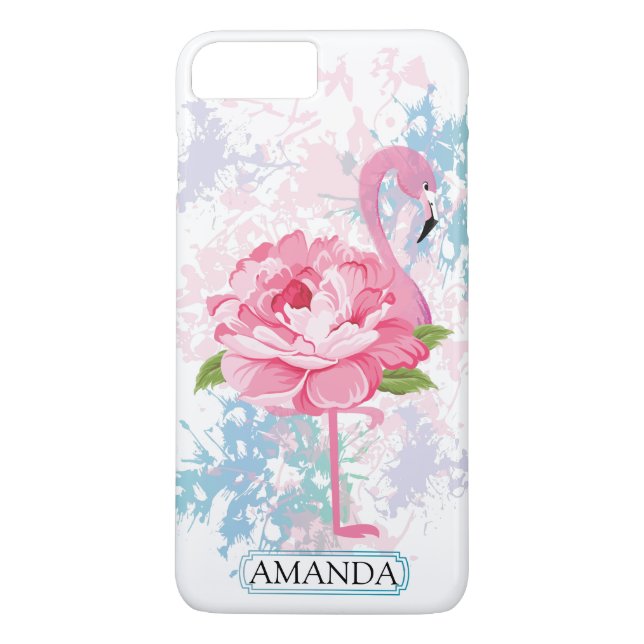 Personalized | Flamingo Monogram Case-Mate iPhone Case (Back)