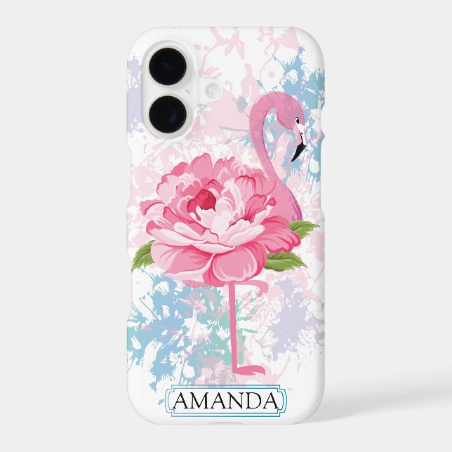 Personalized | Flamingo Monogram Iphone Case (Back)