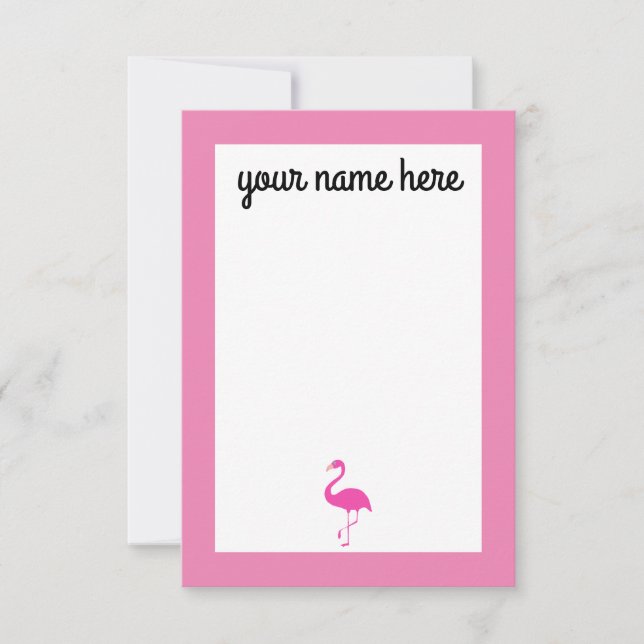 Personalized Flamingo Notecards (Front)