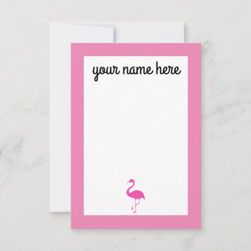 Personalized Flamingo Notecards