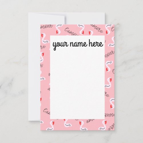 Personalized Flamingo Notecards