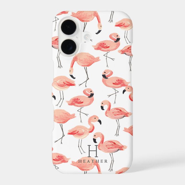 Personalized | Flamingo Party Iphone Case (Back)