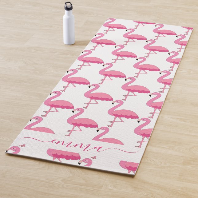 Personalized Flamingo Pattern Yoga Mat (In Situ)