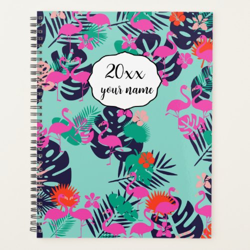 Personalized Flamingo Planner Notebook