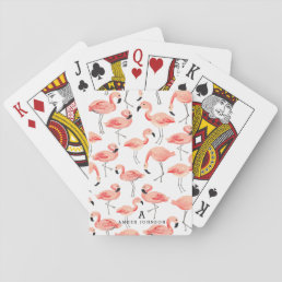 Personalized Flamingo Playing Cards