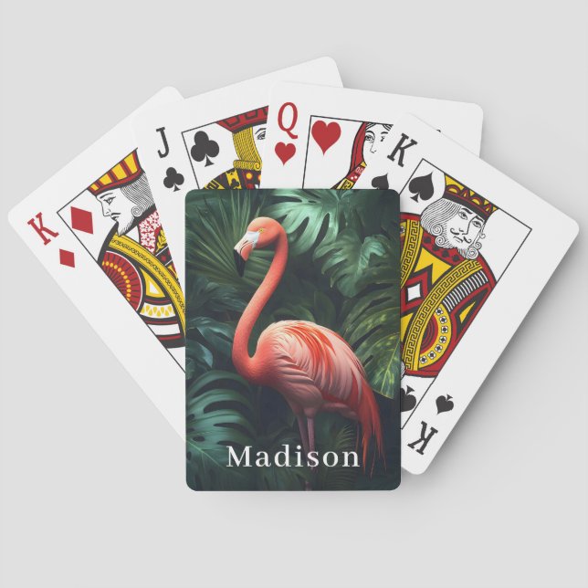 Personalized Flamingo Poker Cards (Back)