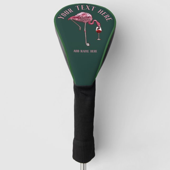 Personalized Flamingo Sports Lover Golf Head Cover (Front)