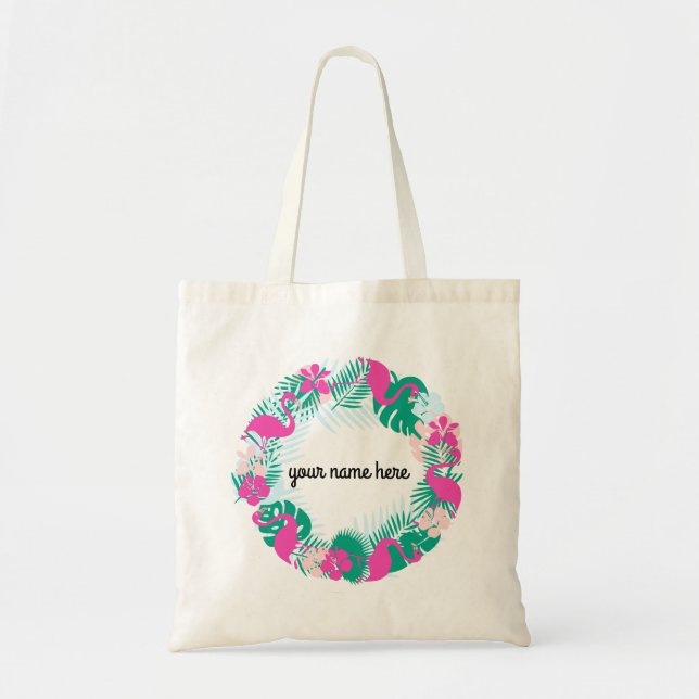 Personalized Flamingo Tote Bag (Front)