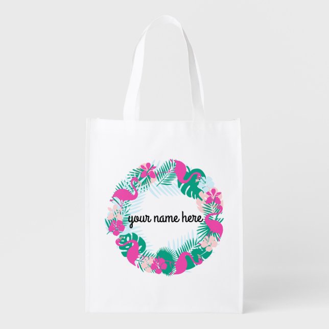 Personalized Flamingo Tote Bag (Front)