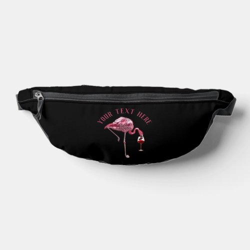 Personalized Flamingo Wine Drinker Novelty Fanny Pack