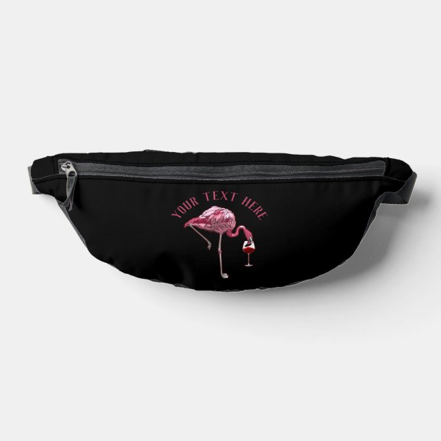 Personalized Flamingo Wine Drinker Novelty Fanny Pack (Lay Down)