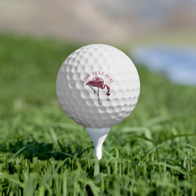 Personalized Flamingo Wine Drinker Novelty Gifts Golf Balls (Custom Flamingo Golf Balls)