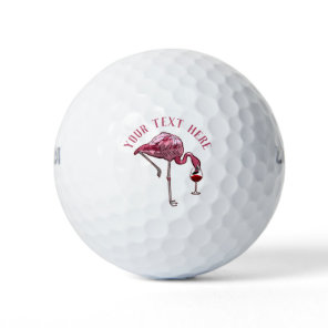 Personalized Flamingo Wine Drinker Novelty Gifts Golf Balls
