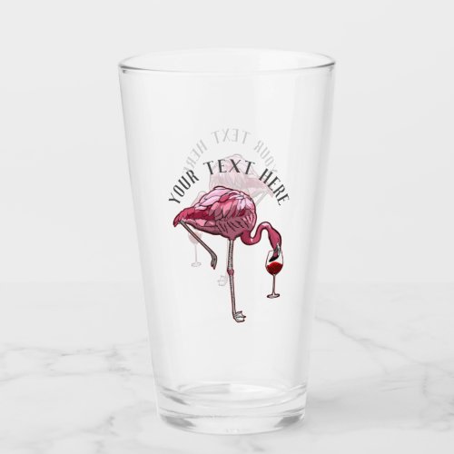 Personalized Flamingo Wine Drinker Novelty Glass