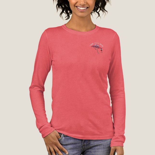 Personalized Flamingo Wine Drinker Novelty Party Tri-Blend Shirt (Front)