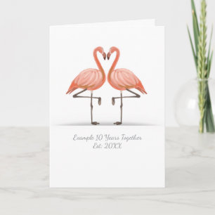 Personalized Flamingo X Years Together Anniversary Card