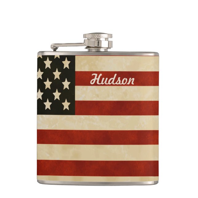 Personalized Flask American Vintage Flag (Front)