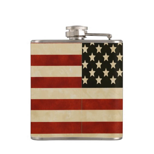 Personalized Flask American Vintage Flag | Zazzle