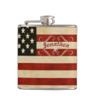Personalized Flask American Vintage Flag